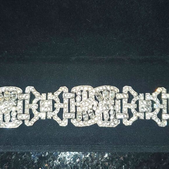 COPY - Bracelet Vintage Antique with Rhinestones! Beautiful Excellent Condition! - Picture 6 of 7